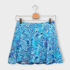 IBKUL Golf Women's Skort Fish Print (Blue/Green/White) - Small